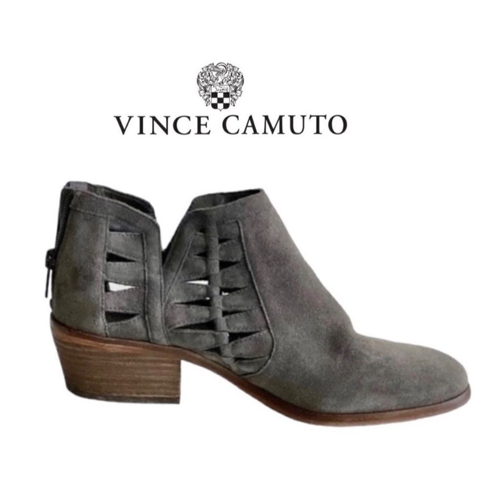 Vince Camuto Peera Gray Suede
Cutout Booties